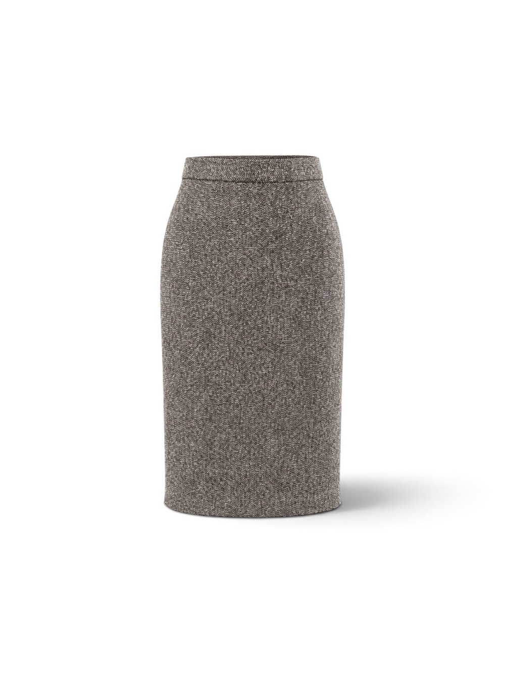 Neiman Marcus Wool Blend Heathered Gray Pencil Skirt